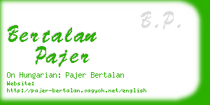 bertalan pajer business card